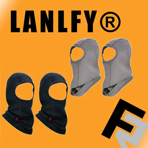 Vista 4 de LANLFY 2PACK FR Pasamontañas de soldadura 100% algodón máscara completa HRC2 protector de cuello arco flash cabeza cubierta