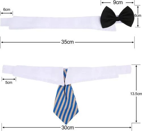 Vista 2 de Shappy - 3 piezas de corbatín ajustable para gatos, corbatín para boda, disfraz de mascota, corbata de moño, collar de esmoquin para perros