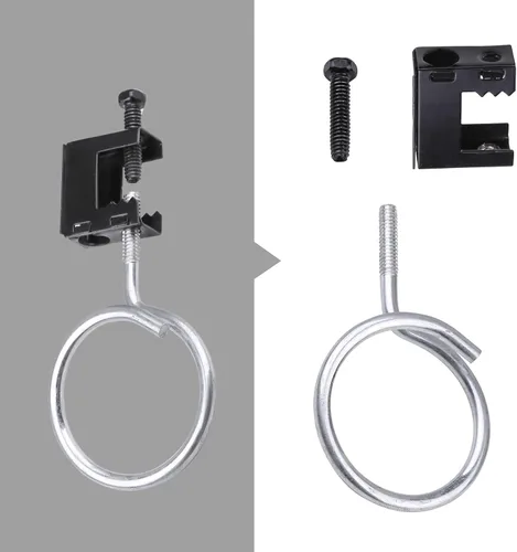 Vista 3 de 50 abrazaderas de haz de 1/4" x 20 con anillos de brida roscados de 2" de diámetro, para cable de bajo voltaje soporte y sistema de gestión