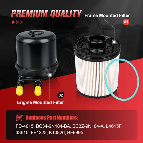 Vista 7 de iFJF FD4615 - Kit de separador de agua para filtro de combustible para Ford 6.7L V8