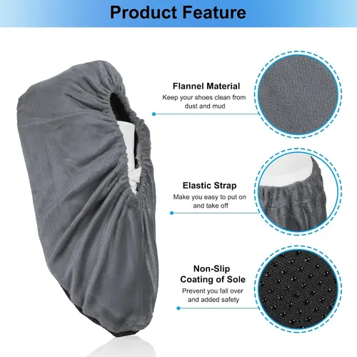 Vista 4 de PATIKIL Fundas para zapatos, 1 par de fundas reutilizables antideslizantes para botas y zapatos, fundas protectoras gruesas y lavables