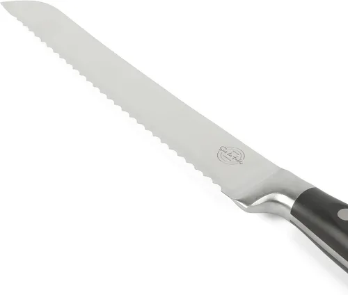 Vista 5 de Sur La Table Kitchen Essentials - Juego de 5 piezas de cuchillos de acero alemán con mango triple remachado en bloque magnético de madera de haya