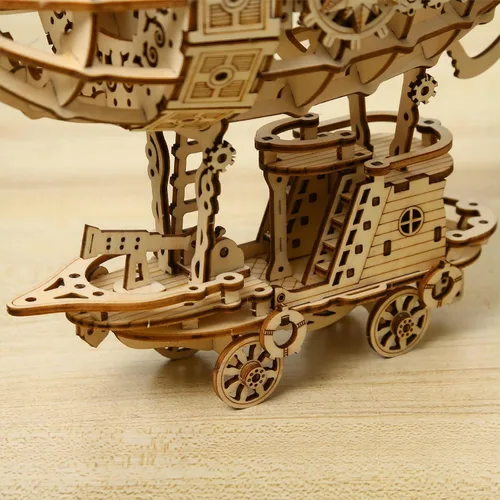 Vista 7 de Rompecabezas de madera 3D en kits de modelos de dirigibles, acertijos cerebrales y rompecabezas para Navidad/Cumpleaños, regalos para adultos