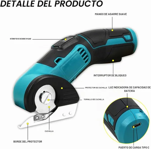 Vista 2 de ANLULOAD Tijeras eléctricas inalámbricas, cortador rotativo