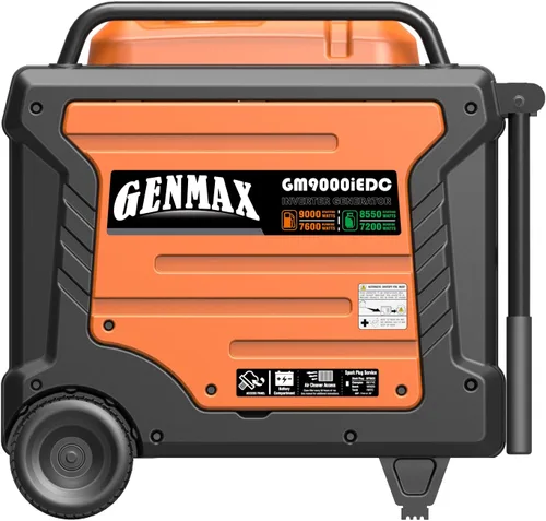 Vista 5 de GENMAX Generador portátil, motor portátil de combustible dual súper silencioso de 9000 W con capacidad paralela, arranque remoto/eléctrico, ideal