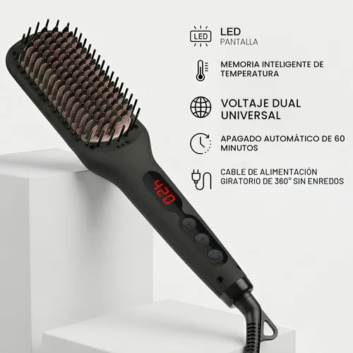 Vista 7 de MEGAWISE Cepillo alisador de pelo iónico de cerámica profesional para salón en casa, tecnología de calefacción rápida de los años 20 con seguridad