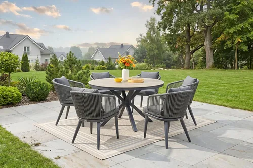 Vista 15 de PURPLE LEAF Juego de muebles para patio de 7 piezas, juego de mesa y sillas de mimbre para exteriores, marco rectangular de aluminio para jardín