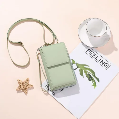 Vista 5 de SENDEFN Bolso cruzado pequeño para teléfono celular para mujer, de cuero, con múltiples ranuras para tarjetas