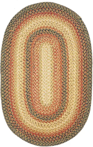 Vista 80 de Homespice Apple Pie - Alfombra ovalada roja de 2 x 3 pies, alfombra de cocina trenzada para decoración primitiva y rústica, reversible, yute sin