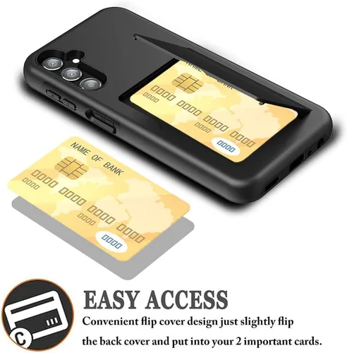 Vista 2 de Asuwish Funda para teléfono Samsung Galaxy A34 5G con protector de pantalla de vidrio templado y accesorios para celular, ranura para tarjetero