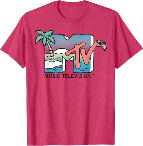 Vista 5 de MTV Camiseta con logotipo de flamenco de Beach Island Blanco