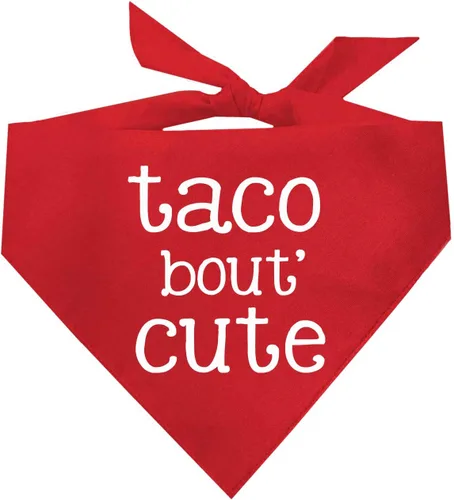Vista 15 de Taco Bout' - Bandana para perro 100% algodón triángulo ajustable Hecho en Estados Unidos Cinco de Mayo Divertido accesorio de comida Negro