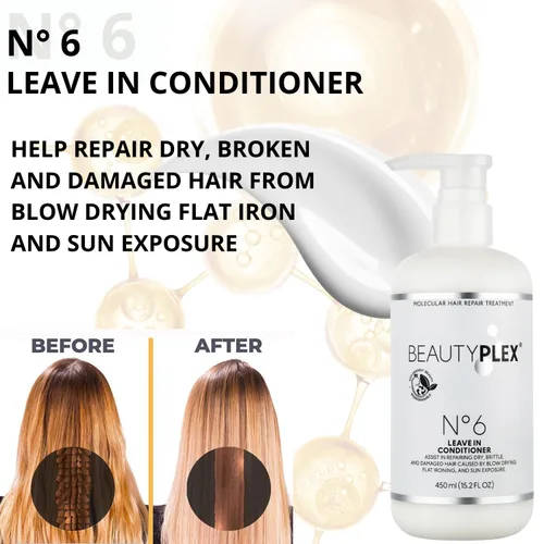 Vista 5 de Acondicionador sin enjuague, protector de calor profesional para reparar el cabello, fortalece, nutre, hidrata y repara la estructura del cabello