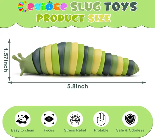 Vista 2 de Cevioce Babosa sensorial, mini babosa para adultos y niños, juguete sensorial para autismo, a partir de 3 años, relleno de Pascua (verde)