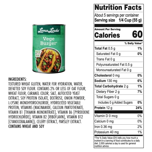 Vista 2 de Loma Linda - Carnes a base de plantas (hamburguesa vegetal (15 oz.), paquete de 3