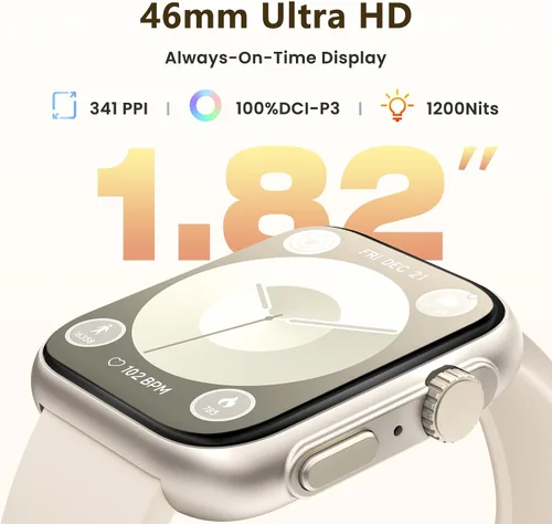 Vista 5 de Reloj inteligente para hombres y mujeres, llamada Bluetooth, más de 120 modos deportivos, rastreador de fitness, seguimiento del sueño, contador