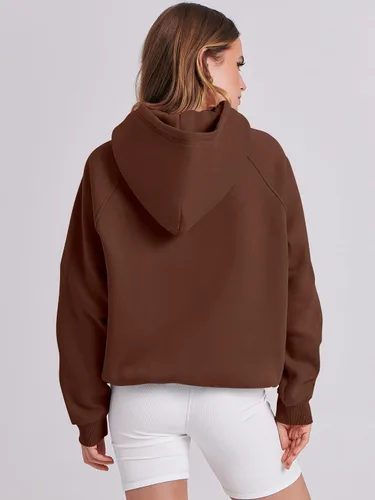 Vista 4 de ANRABESS Sudaderas con capucha de gran tamaño para mujer, de manga larga, de vellón, básicas, para otoño, de moda Y2K