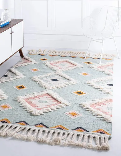 Vista 15 de Unique Loom Mesa Collection - Alfombra de área - Papago (2 pies 2 pulgadas x 6 pies 1 pulgada, carbón/gris)