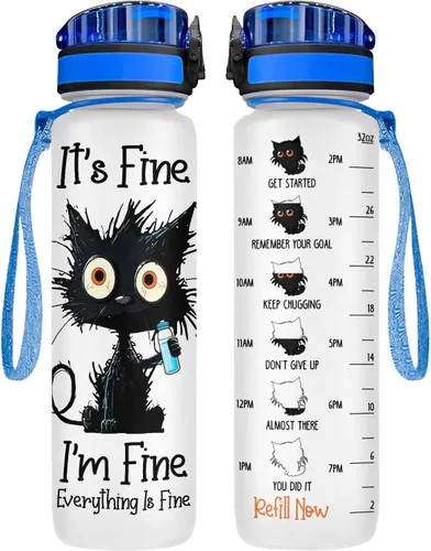 Vista 8 de 34HD Axolotl - Botella de agua de 32 onzas, bonita botella motivacional para mujer, botella de gimnasio con marcador de tiempo, regalo