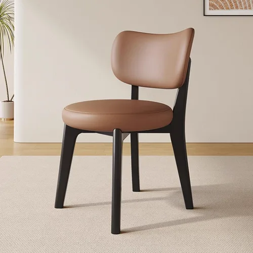 Vista 44 de Juego de sillas de comedor de madera de 1/2/4, sillas de cocina con respaldo curvo, silla de vestíbulo, silla de comedor tapizada, silla de comedor