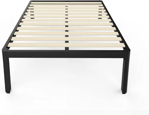 Vista 17 de MAF - Base de cama de plataforma de 14 pulgadas para cama individual con listones de madera, base de cama de metal resistente de 3500 libras