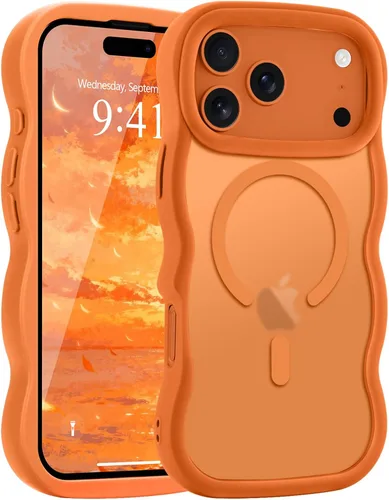 Vista 139 de Pepmune - Funda para iPhone 12 Pro Max con marco ondulado y estructura rígida, color mate claro, cubierta trasera unisex, compatible con Magsafe