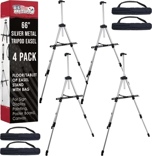 Vista 7 de US Art Supply PISMO caballete de aluminio liviano, ideal para usar arriba de una mesa o piso, bolsa gratis