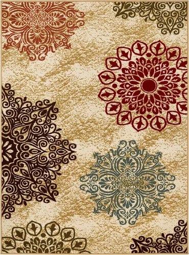 Vista 2 de Antep Rugs - Alfombra moderna, con diseño floral y antideslizante (no se desliza), de perfil bajo con parte trasera de goma, alfombra de área