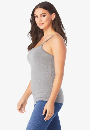 Vista 3 de Roaman's Cami de talla grande para mujer con brasier integrado y correas ajustables