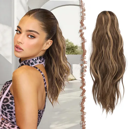 Vista 36 de FESHFEN Extensiones de Cola de Caballo, Pieza de Cabello de Cola de Caballo Larga con Pinza de Garra, Pieza de Cabello Sintético de Colas de Caballo