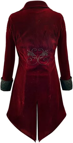 Vista 2 de Crubelon Chaqueta steampunk para hombre, gótica, medieval, victoriana, abrigo
