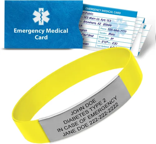 Vista 14 de Medical ID Bracelet Custom Engraved – Emergency Medical Alert Bracelet for Men & Women – Personalized Medical ID Bracelet Waterproof Silicone & Negro