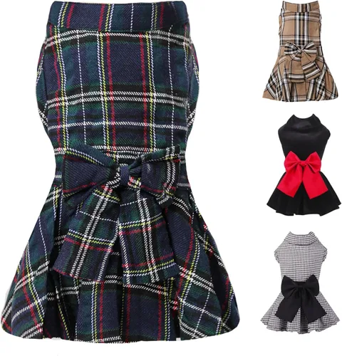 Vista 7 de Vestido de Perro con Moño, Ropa de Moda para Todo Clima, Cachorro, Vestido de Boda, Vacaciones, Princesa, Ropa para Mascotas, Perros Pequeños, Negro