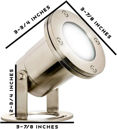 Vista 3 de Westgate Luz subacuática LED - Carcasa de acero inoxidable - Blanco cálido - Cable de plomo de 30 pies - Luz de jardín al aire libre