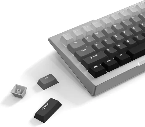 Vista 6 de PWNAGE Juego completo de teclas PBT - Juego de teclas de teclado completo PBT de doble disparo con brillo (negro)