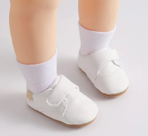 Vista 3 de Methee Baby Boys Girls Shoes Soft Sole Non-Slip PU Leather Baptism Christening Shoes Infant First Walker Shoes Toddler Crib Shoes Newborn Loafers