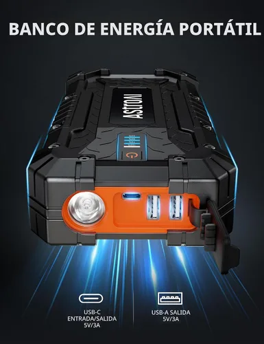 Vista 3 de AstroAI S8 Ultra 4000A arrancador de coche, caja de salto hasta todos los motores de gasolina y diésel de 12L, banco de energía portátil de 12 V
