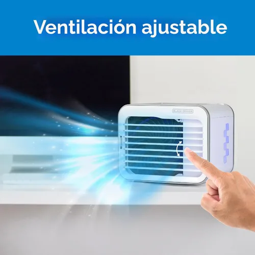 Vista 4 de BLACK+DECKER - Ventilador de aire de escritorio, ventilador portátil personal con 3 velocidades, enfriador de aire evaporativo con tanque de agua
