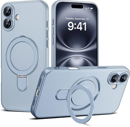 Vista 50 de Funda compatible con iPhone 12 con soporte de anillo magnético invisible [compatible con Mag-Safe] [Protector completo de lente de cámara] Funda