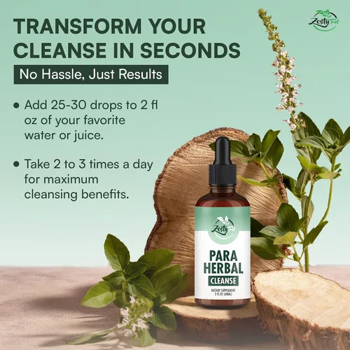 Vista 5 de Para Purge Liquid Drops - Suplemento de limpieza de hierbas con aceite de orégano, nogal negro y ajenjo - Soporte intestinal