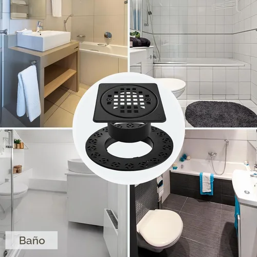 Vista 6 de Kit de rejilla de drenaje de 4 pulgadas compatible con Schluter Kerdi-Drain Flange Square Shower Floor Drenaje SS304 de acero inoxidable