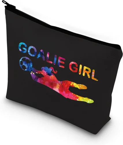 Vista 7 de BDPWSS Bolsa de maquillaje de portero para niña, bolsa de portero de fútbol, portero, defensor, bolsa de viaje, regalo de portero de fútbol, Chica
