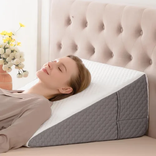 Vista 8 de Simpledad Almohada de cuña triangular, almohada de cuña para reflujo ácido, alivio del dolor de espalda, parte superior de espuma viscoelástica
