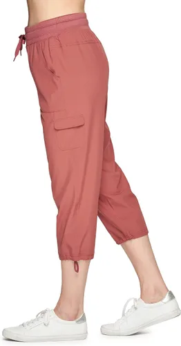 Vista 5 de RBX - Pantalón capri deportivo con cordónligero con bolsillos y estilo cargo para mujer