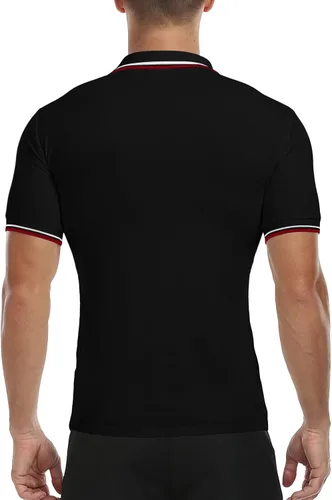 Vista 7 de MLANM Men's Polo Regular-Fit Quick-Dry Golf Striped Short Sleeve Collared T-Shirts