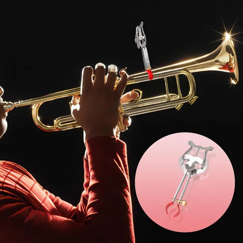 Vista 8 de lovermusic Reemplazo de clip de música con abrazadera de lira de marcha de trompeta plateada para piezas de instrumentos
