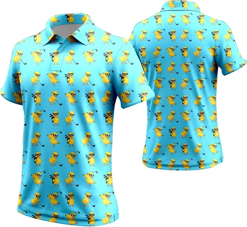 Vista 16 de Camisa de golf de los años 80 para hombre, ajuste seco, manga corta, estampada, divertidas, camisas de golf de los años 90 para hombre
