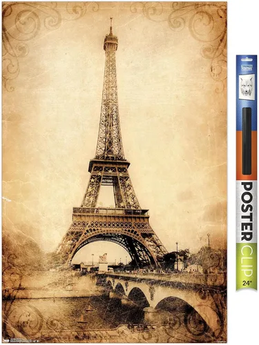 Vista 19 de Trends International The Eiffel Tower - Póster de pared rústico, 14.725 x 22.375 pulgadas, versión enmarcada de madera de granero