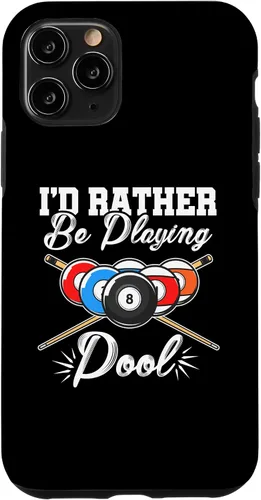 Vista 13 de Funda para iPhone 12 mini I'd Rather Be Playing Billards Pool Player Snooker de 8 bolas