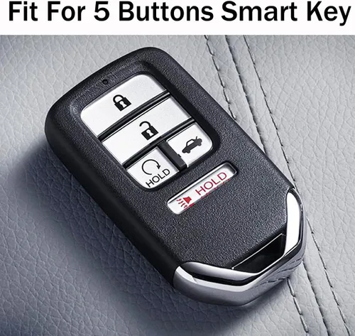 Vista 2 de 2 piezas Coolbestda - Estuche protector de silicona completa para llave de coche con control remoto de 5 botones para Honda Civic Accord Pilot CR-V